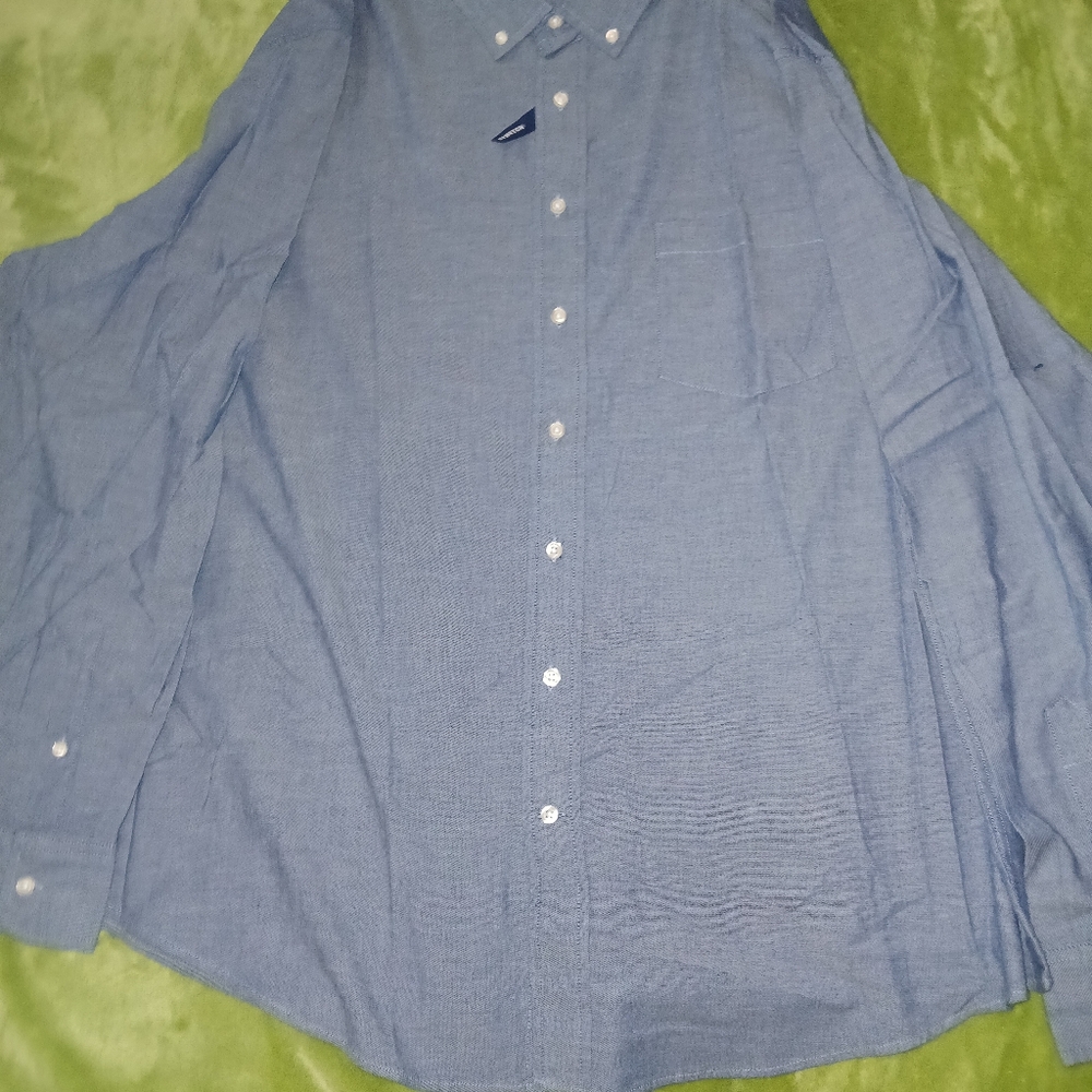 Men's Blue Poplin Putton Up Shirt 3XL